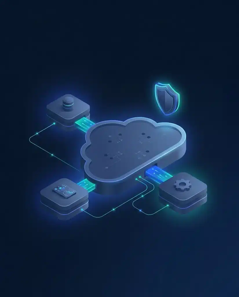 Illustration : architecture cloud sécurisée et gouvernance des données